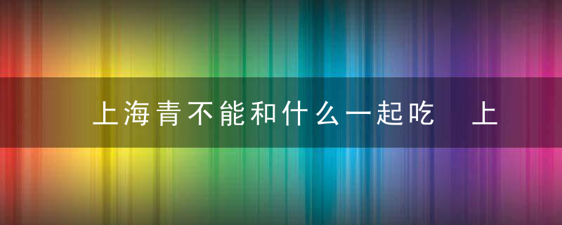 上海青不能和什么一起吃 上海青不合适和什么同吃